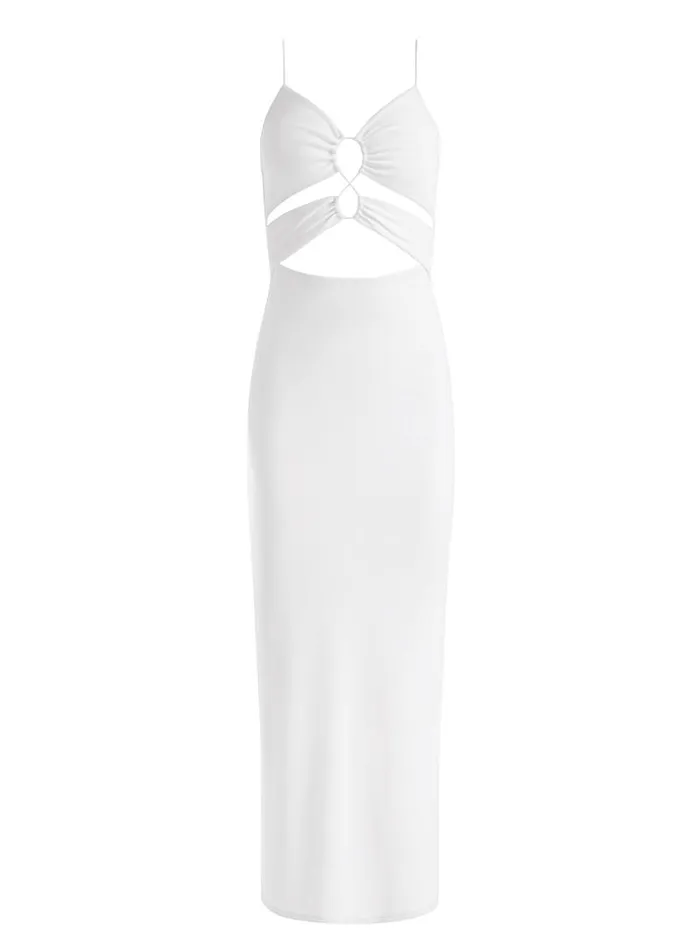 Alice Olivia SALEM STRAPPY MAXI DRESS Off White Women Dresses