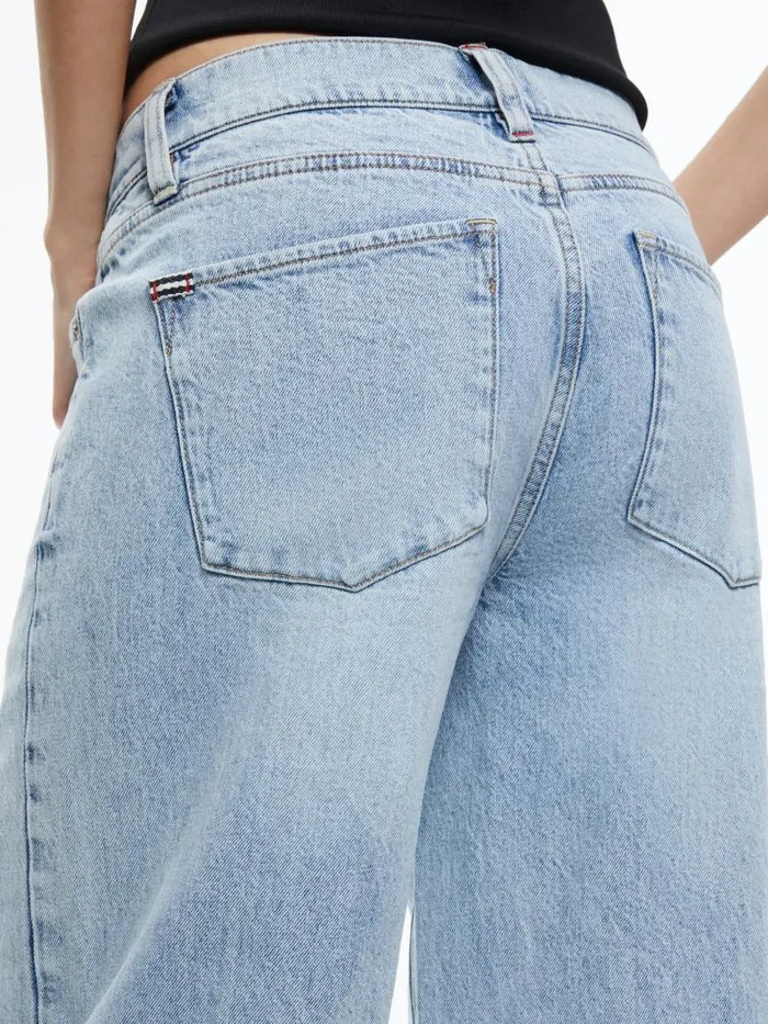 Alice Olivia TRISH MID RISE BAGGY JEAN Brooklyn Blue Women Jeans