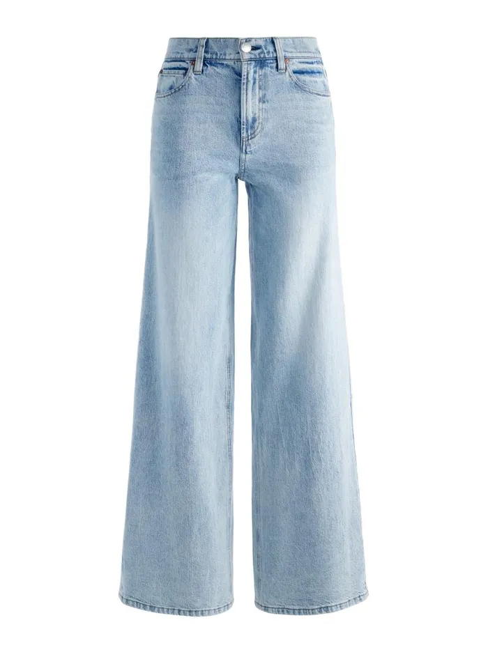 Alice Olivia TRISH MID RISE BAGGY JEAN Brooklyn Blue Women Jeans