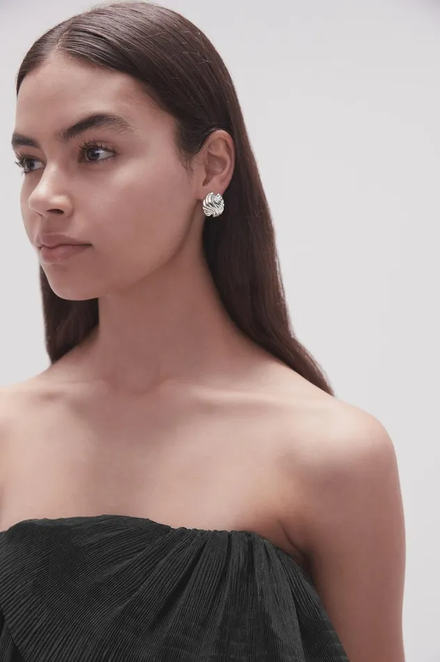 Alina Clamshell Earring Silver Women Aje Jewelry