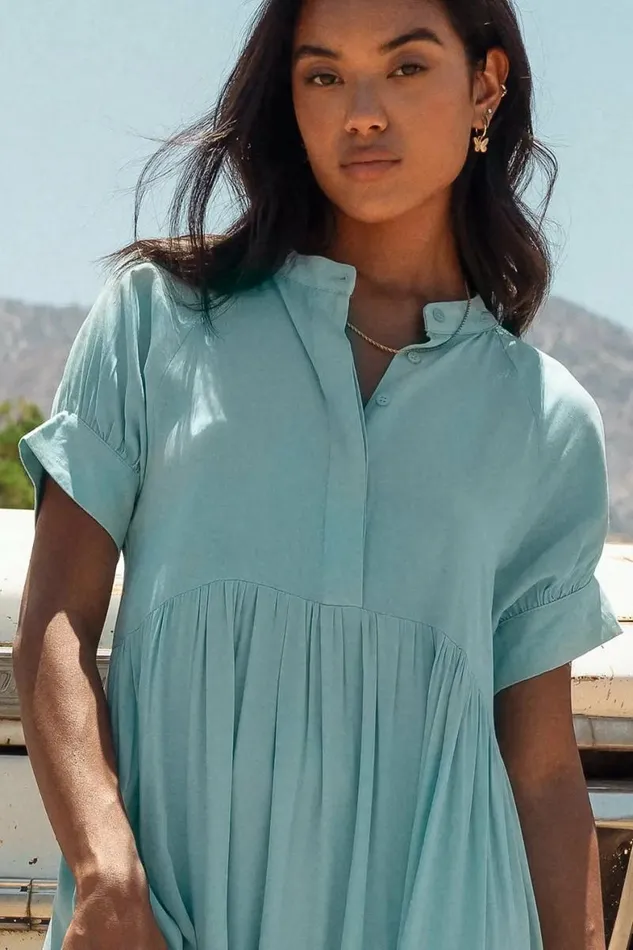 Amanda Tiered Dress In Bright Blue Bright Blue Women Bohme Dresses