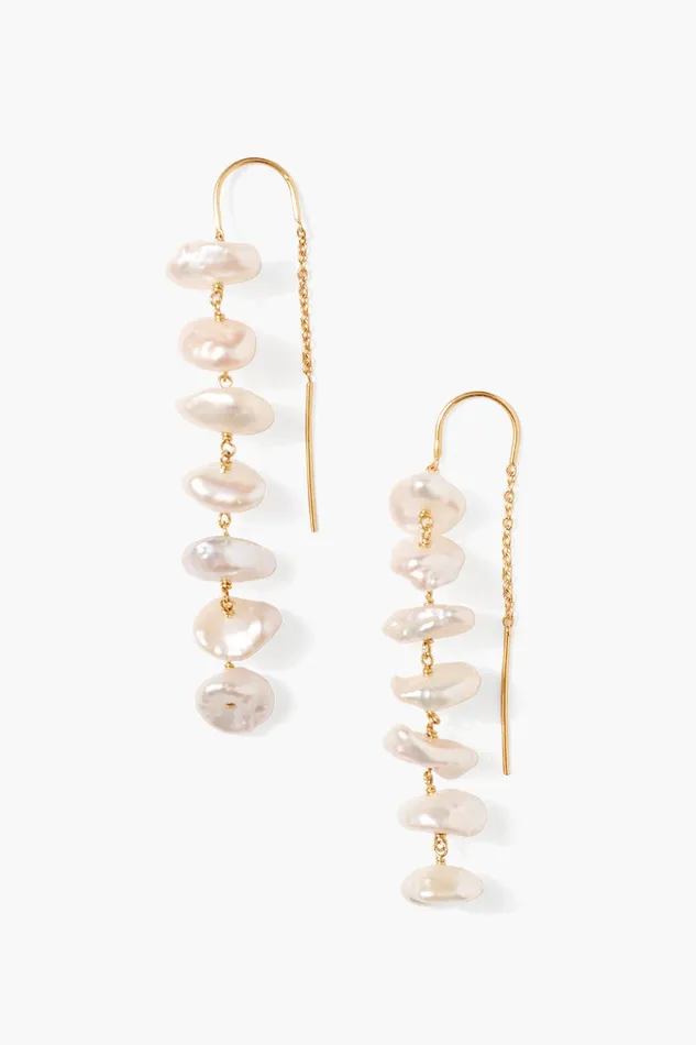 Anini Thread Thru Earrings Gold Women Chan Luu Earrings
