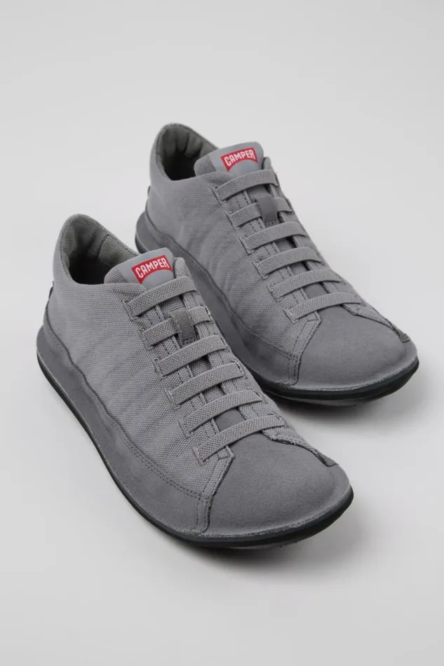 Ankle Boots Men Camper Beetle Gray Recycled Cotton And Nubuck Ankle Boots