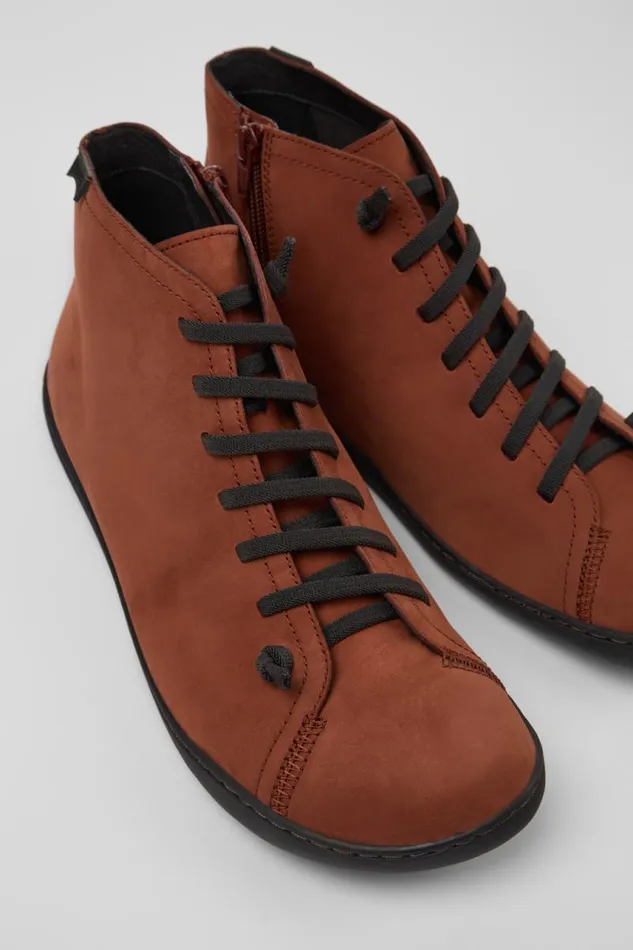 Ankle Boots Men Camper Peu Red Nubuck Ankle Boots