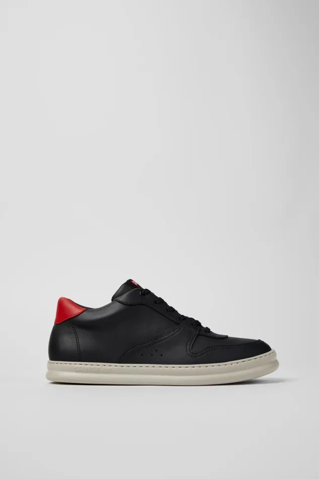 Ankle Boots Men Camper Runner Black And Red Leather Sneakers Ankle Boots Men Camper Runner Black And Red Leather Sneakers