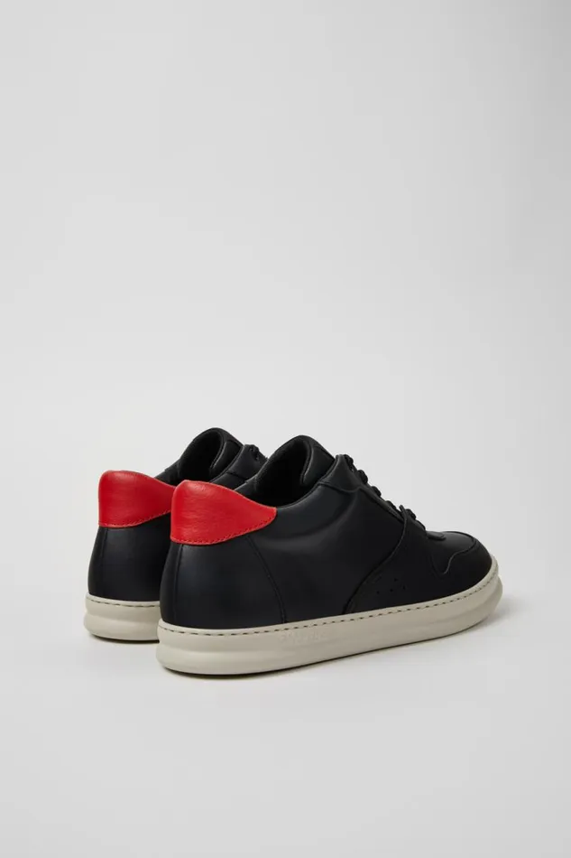 Ankle Boots Men Camper Runner Black And Red Leather Sneakers Ankle Boots Men Camper Runner Black And Red Leather Sneakers