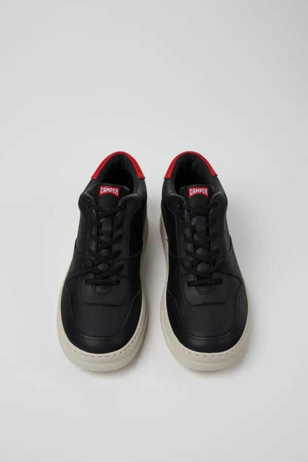 Ankle Boots Men Camper Runner Black And Red Leather Sneakers Ankle Boots Men Camper Runner Black And Red Leather Sneakers