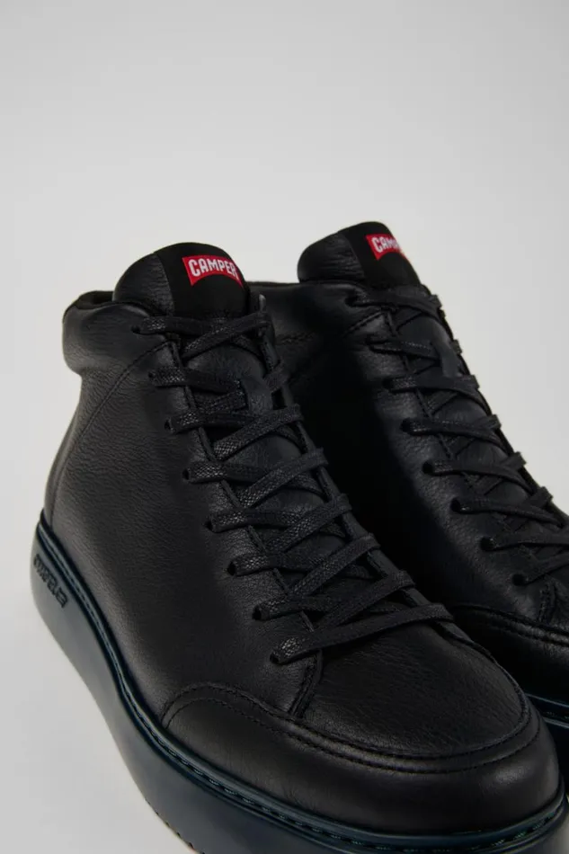 Ankle Boots Men Camper Runner K21 Black Leather Sneakers