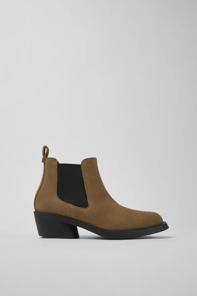 Ankle Boots Women Camper Bonnie Brown Nubuck Ankle Boots