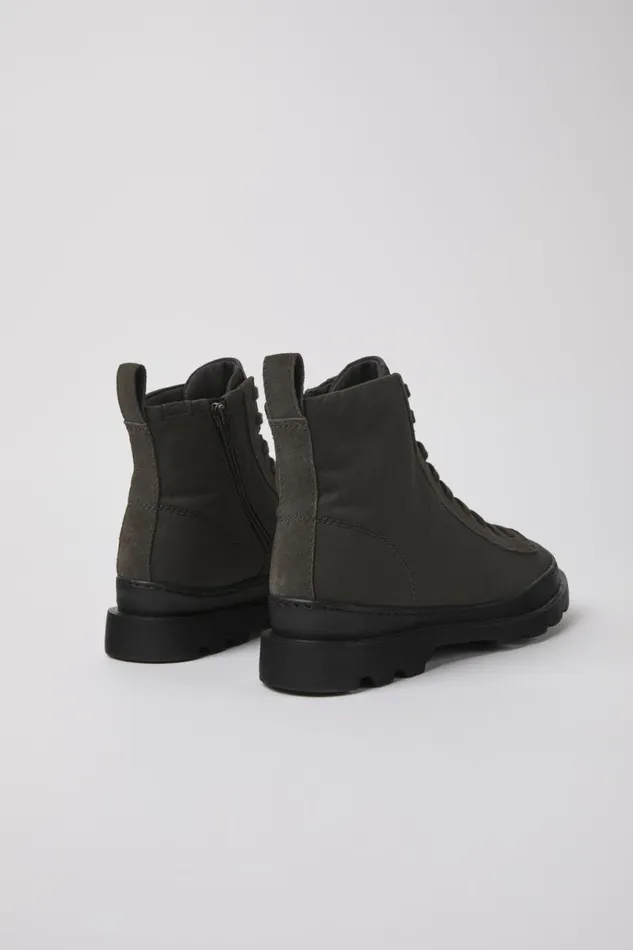 Ankle Boots Women Camper Brutus Gray Textile And Nubuck Ankle Boots