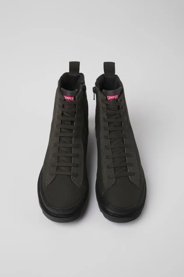 Ankle Boots Women Camper Brutus Gray Textile And Nubuck Ankle Boots