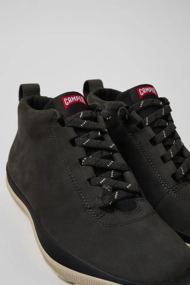 Ankle Boots Women Camper Peu Pista GORETEX Gray Nubuck And Textile Ankle Boots