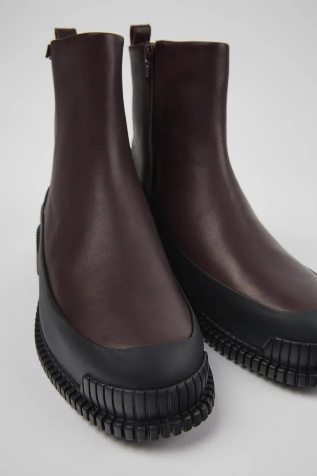 Ankle Boots Women Camper Pix Burgundy Leather Boots