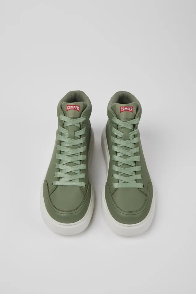 Ankle Boots Women Camper Runner K21 Green Leather Sneakers