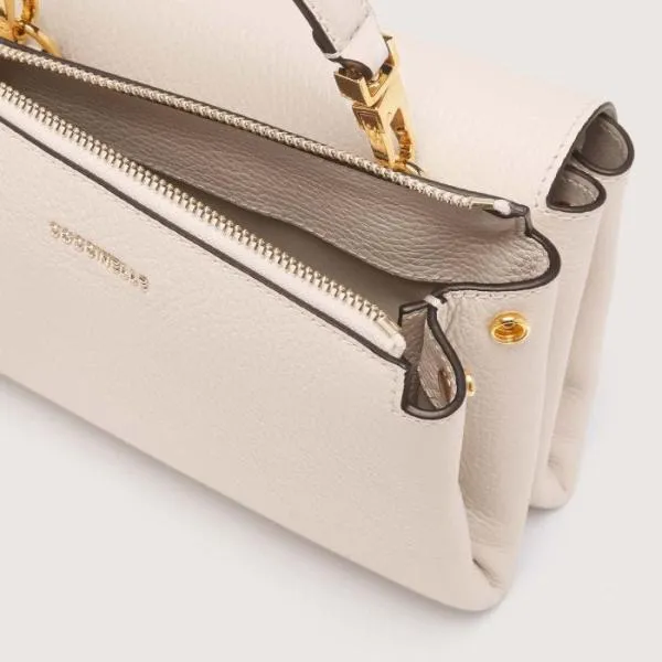 Arlettis Small Lambskin White Women Coccinelle Top Handle Bag