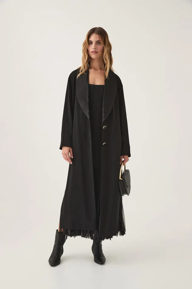 Arris Fringed Maxi Dress Black Women Aje Maxi Dresses