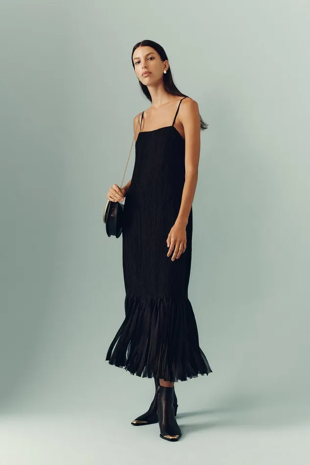 Arris Fringed Maxi Dress Black Women Aje Maxi Dresses