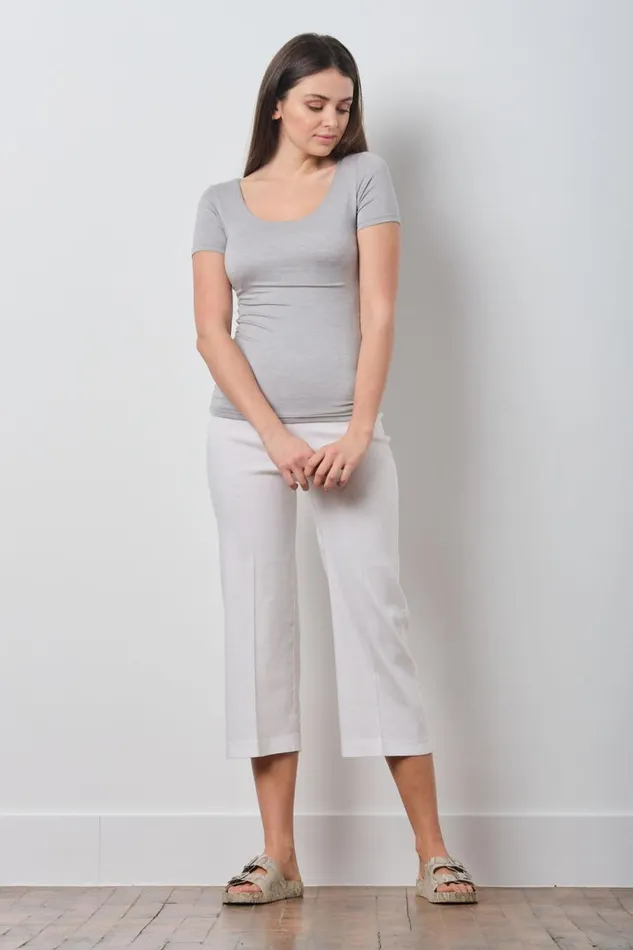 Avenue Montaigne ALEX Linen White Women Pants