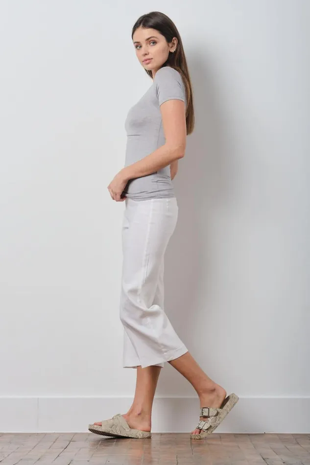 Avenue Montaigne ALEX Linen White Women Pants