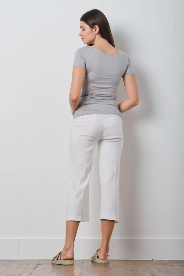 Avenue Montaigne ALEX Linen White Women Pants