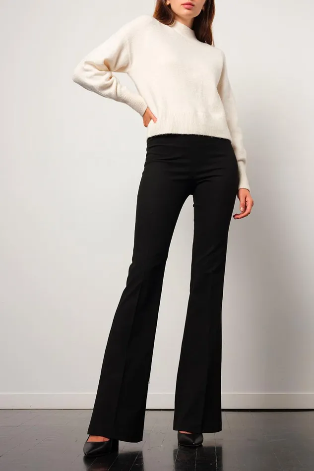 Avenue Montaigne BELLINI Flannel Black Women Pants