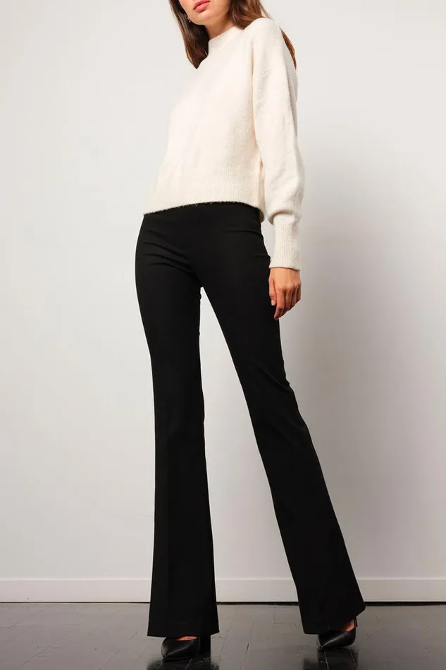 Avenue Montaigne BELLINI Flannel Black Women Pants
