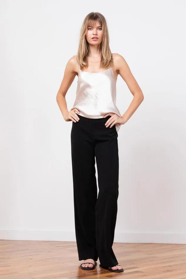 Avenue Montaigne FLAVIA Crepe Black Women Pants