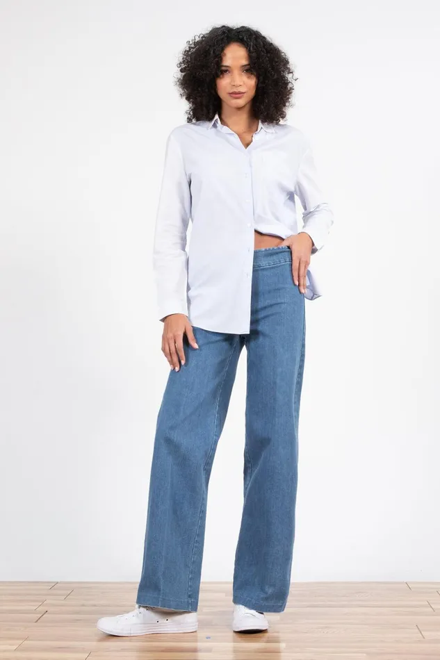 Avenue Montaigne FLAVIA Light Denim Women Pants