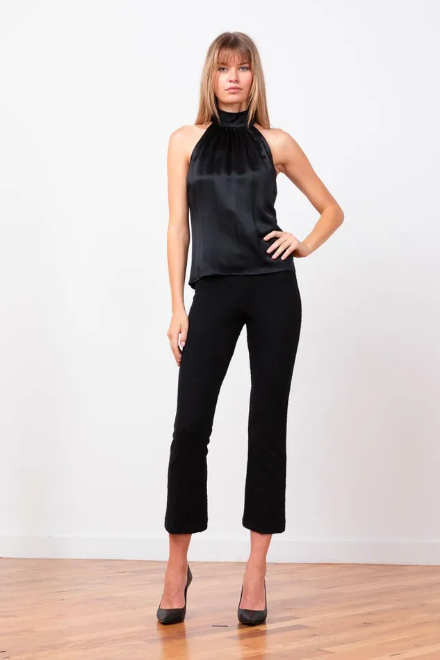 Avenue Montaigne LEO Boucle Black Women Pants