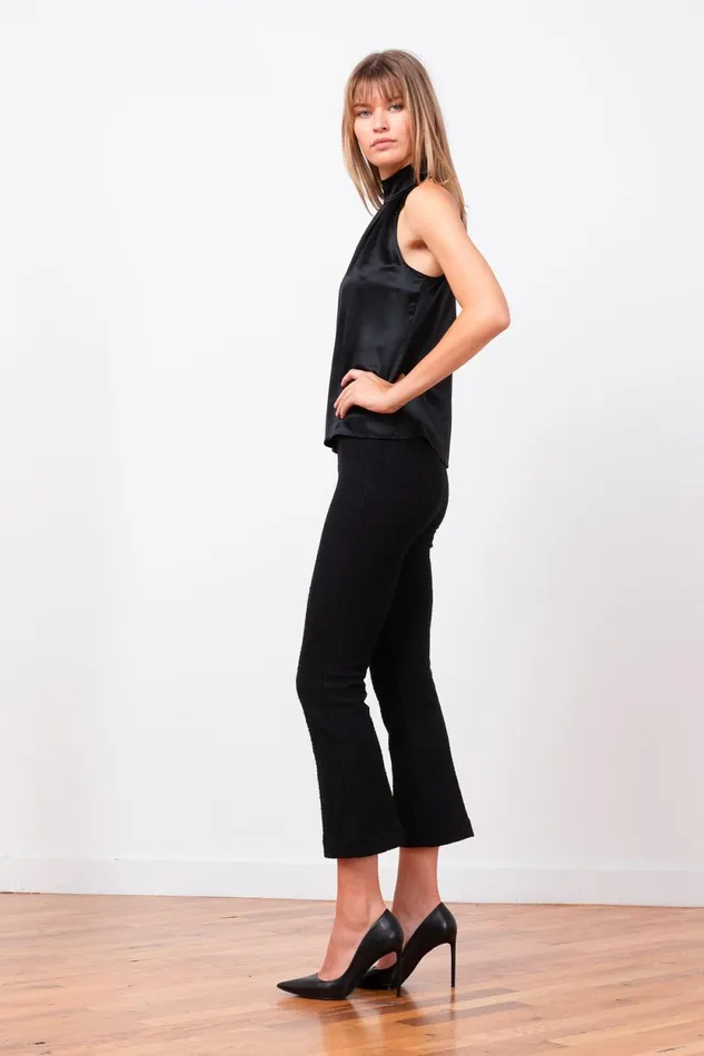 Avenue Montaigne LEO Boucle Black Women Pants