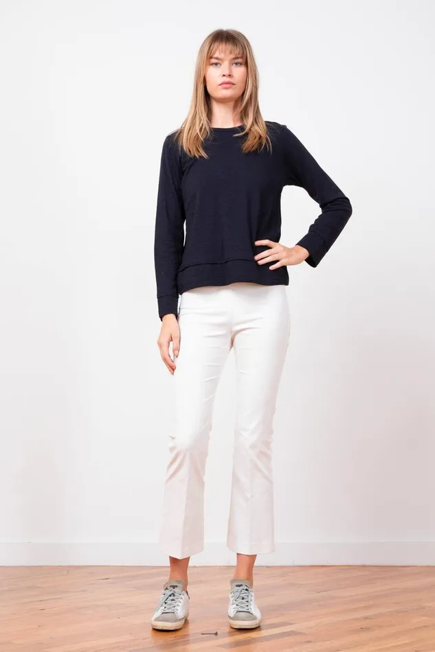 Avenue Montaigne LEO Fine Corduroy OffWhite Women Pants