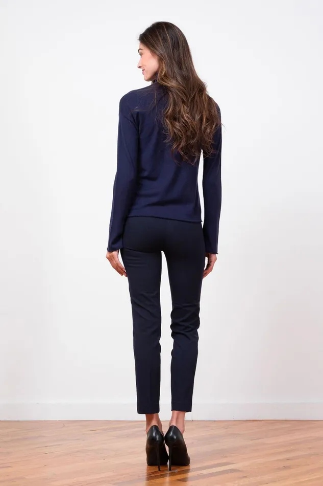 Avenue Montaigne PARS Flannel Navy Women Pants Avenue Montaigne PARS Flannel Navy Women Pants