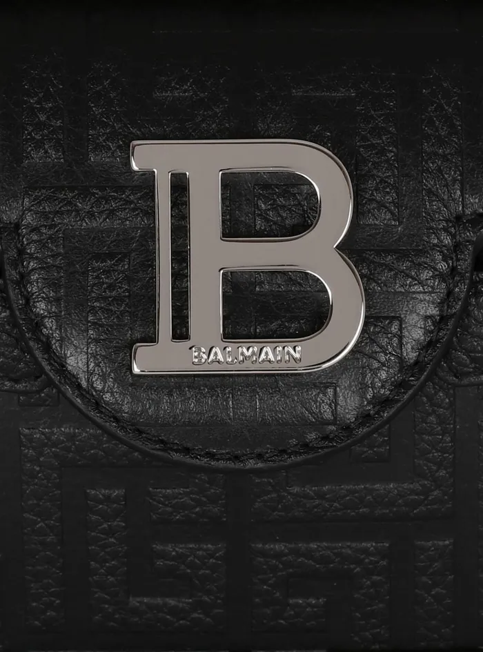 BBuzz 19 Monogrammed Canvas And Leather Bag Black Men Balmain CrossBody Bags
