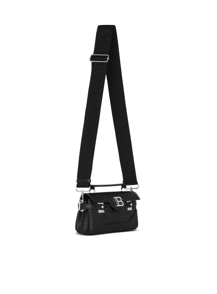 BBuzz 19 Monogrammed Canvas And Leather Bag Black Men Balmain CrossBody Bags
