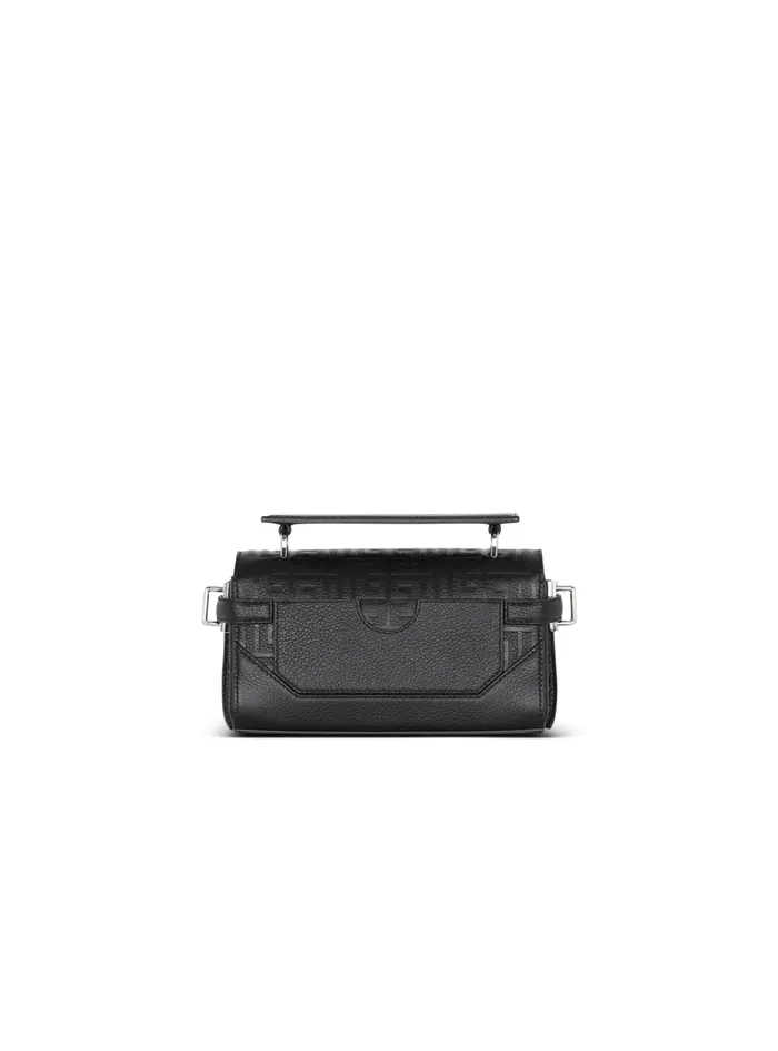 BBuzz 19 Monogrammed Canvas And Leather Bag Black Men Balmain CrossBody Bags