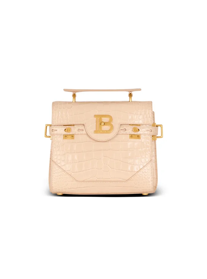 BBuzz 23 Bag In Crocodileembossed Calfskin Beige Women Balmain Handbags