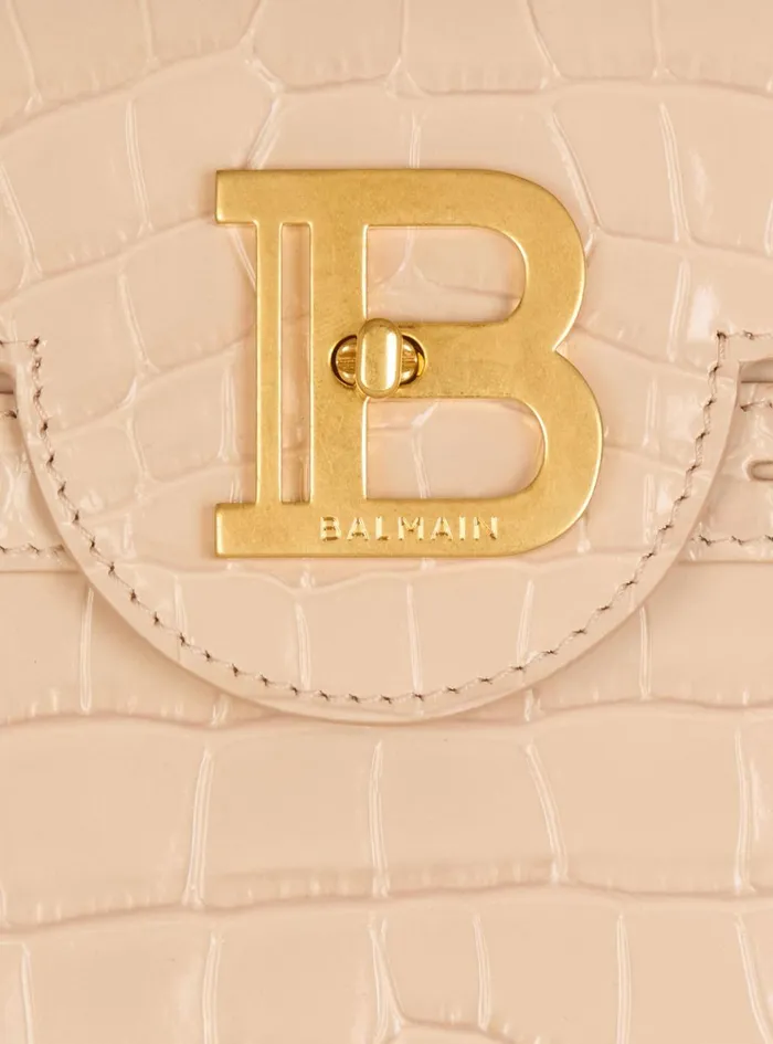 BBuzz 23 Bag In Crocodileembossed Calfskin Beige Women Balmain Handbags