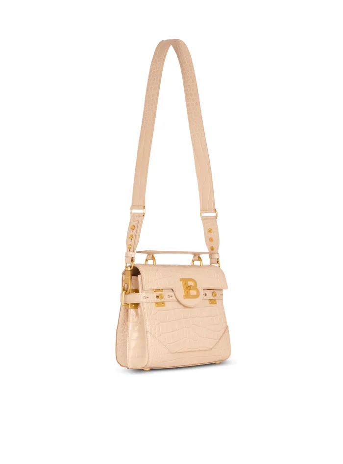 BBuzz 23 Bag In Crocodileembossed Calfskin Beige Women Balmain Handbags