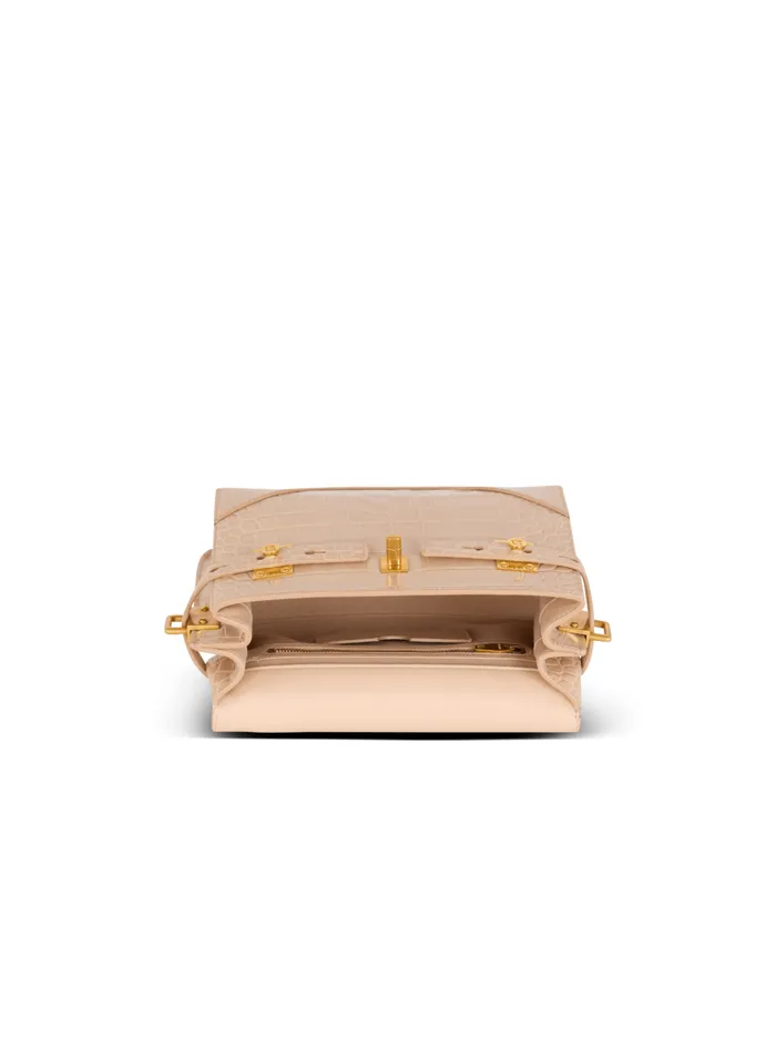 BBuzz 23 Bag In Crocodileembossed Calfskin Beige Women Balmain Handbags