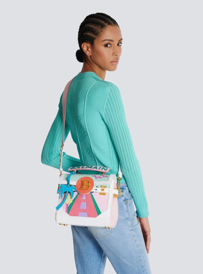 BBuzz 23 Calfskin And Postcard Patchwork Bag Multicolor Women Balmain Handbags