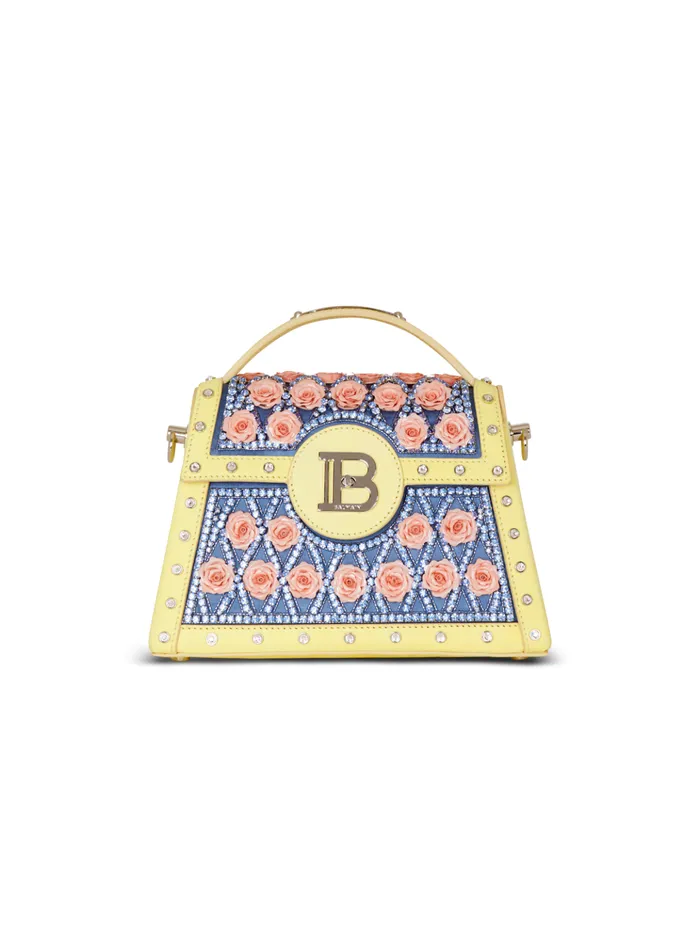 BBuzz Dynasty Bag Embroidered With Diamond And Roses Multicolor Women Balmain Handbags