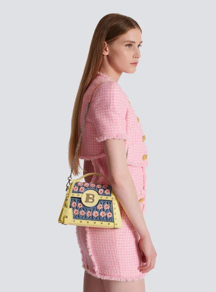 BBuzz Dynasty Bag Embroidered With Diamond And Roses Multicolor Women Balmain Handbags
