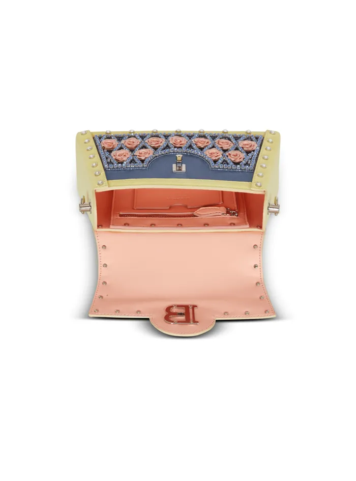 BBuzz Dynasty Bag Embroidered With Diamond And Roses Multicolor Women Balmain Handbags