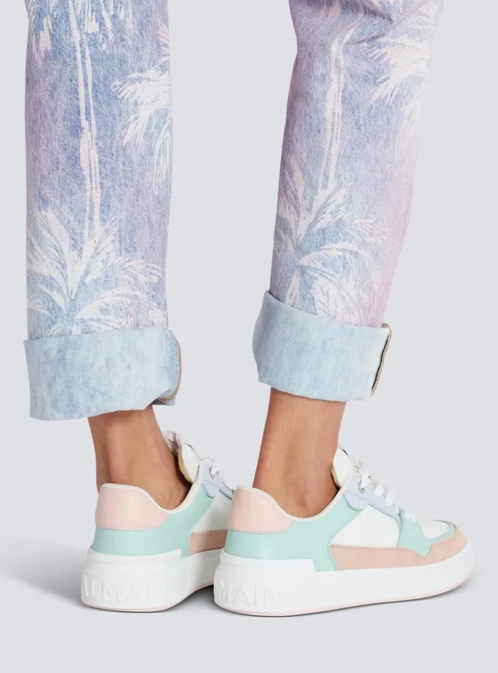 BCourt Flip Sneakers In Calfskin And Suede Multicolor Women Balmain Sneakers