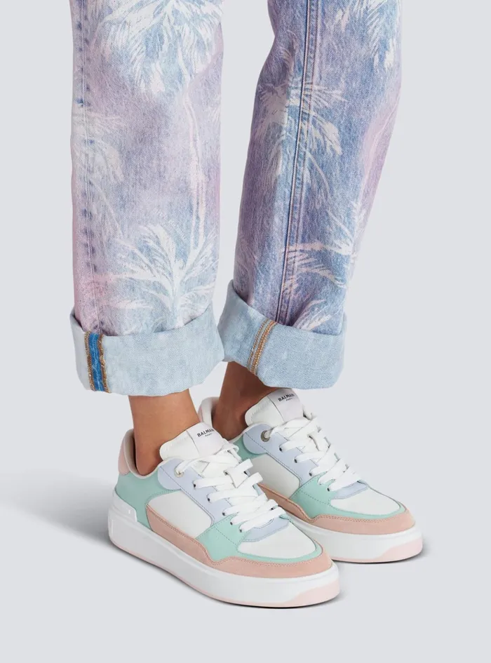 BCourt Flip Sneakers In Calfskin And Suede Multicolor Women Balmain Sneakers