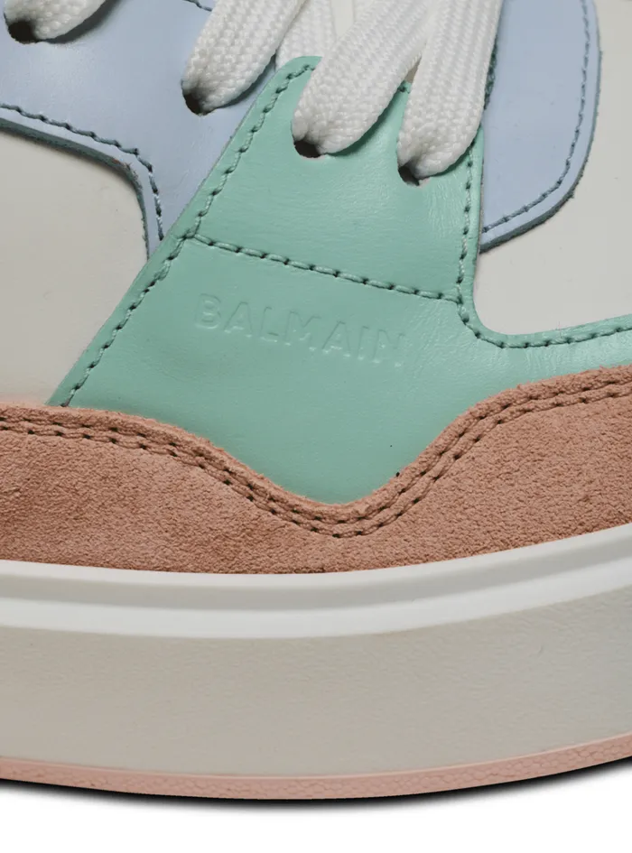 BCourt Flip Sneakers In Calfskin And Suede Multicolor Women Balmain Sneakers