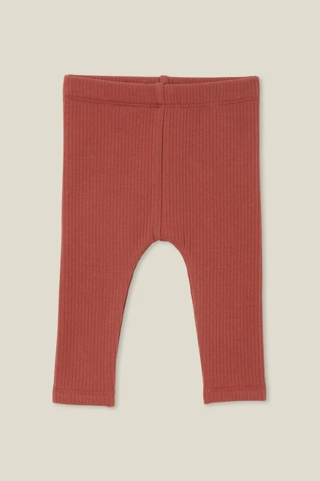 Baby Bottoms Cotton On Rib Fleece Jogger Henna