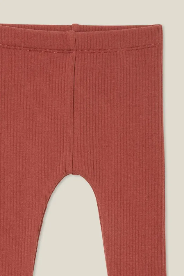 Baby Bottoms Cotton On Rib Fleece Jogger Henna