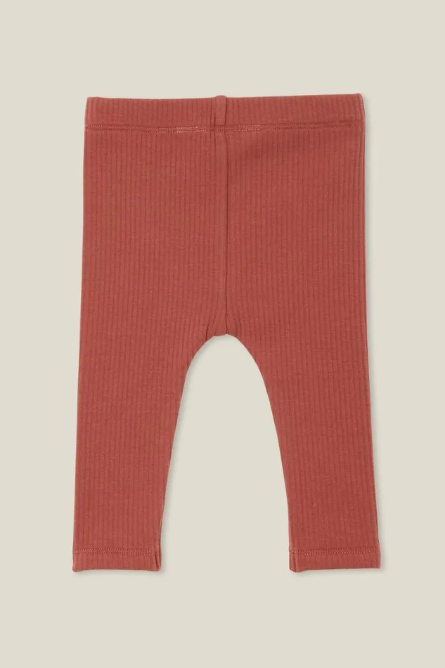 Baby Bottoms Cotton On Rib Fleece Jogger Henna