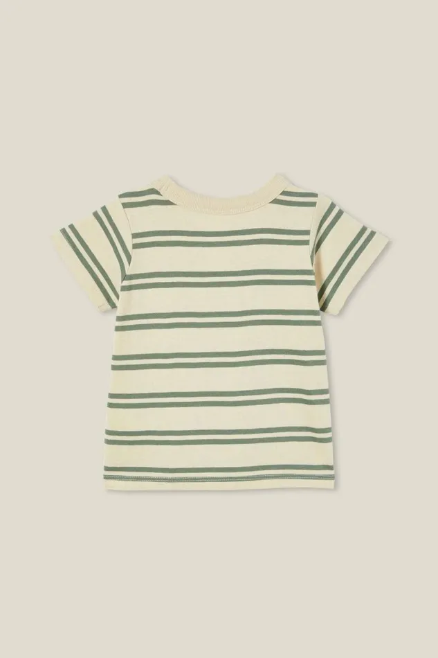 Baby Tops Jackets and Sweaters Cotton On Jamie Short Sleeve Tee Rainy Dayswag Green Double Stripe